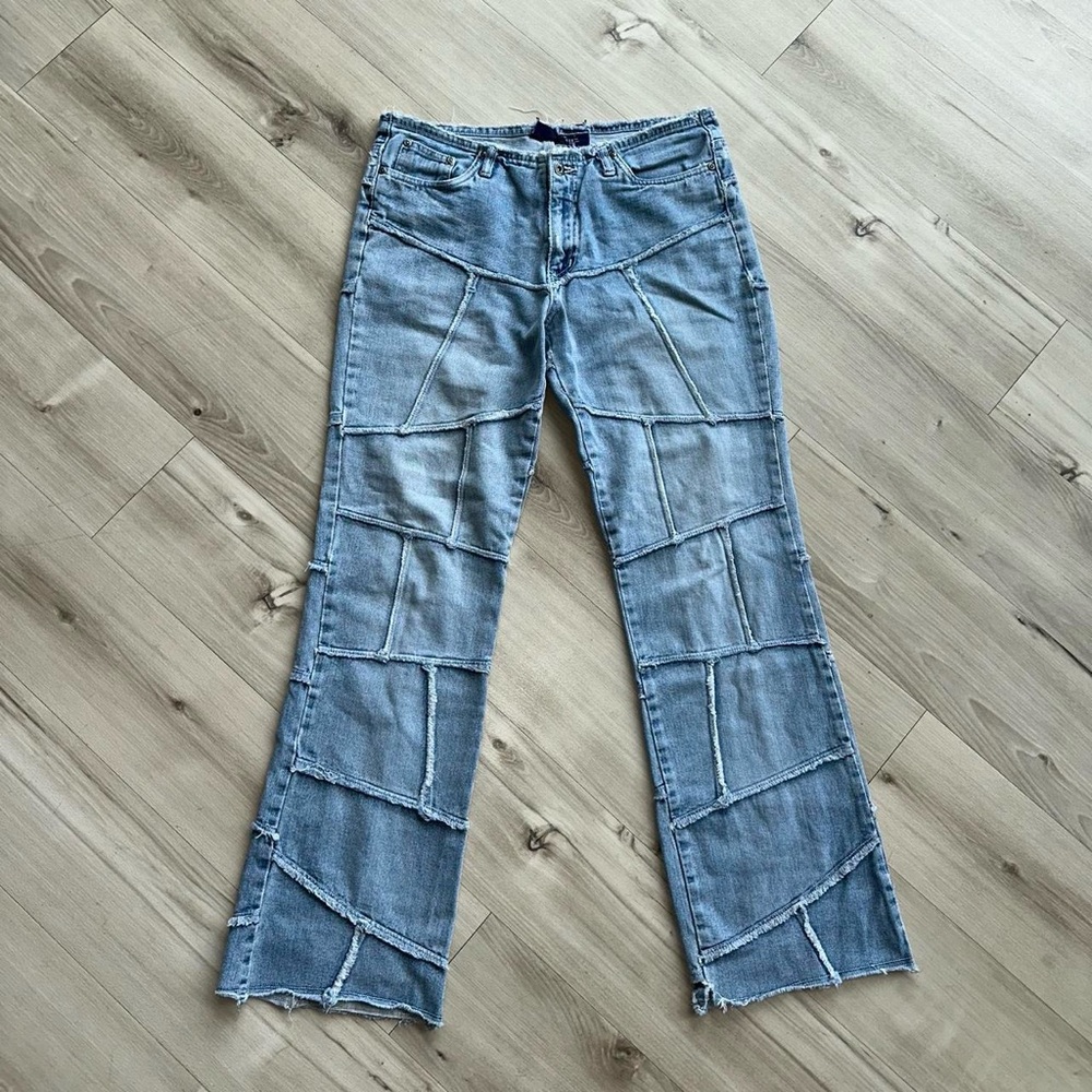 wild secret y2k patchwork low rise jeans